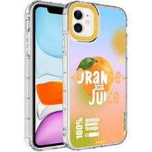 Cepte Aksesuar Apple iPhone 11 - Uyumlu Kamera Korumalı Renkli Desenli Sert Silikon Korn Kapak-No3