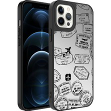Cepte Aksesuar Apple iPhone 12 Pro - Uyumlu Aynalı Desenli Kamera Korumalı Parlak Mirror Kapak-Seyahat