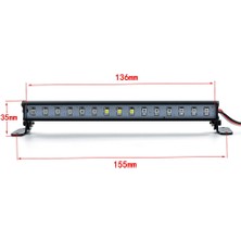 Zeeful 136MM 15 LED Işık Çubuğu Tavan Lambası Işıkları Eksenel SCX10 90046 Trx4 Slash 1/8 1/10 Rc Paletli Kamyon (Yurt Dışından)