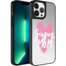 Cepte Aksesuar Apple iPhone 13 Pro - Uyumlu Aynalı Desenli Kamera Korumalı Parlak Mirror Kapak-Süper Anne
