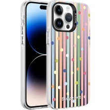 Cepte Aksesuar Apple iPhone 14 Pro - Uyumlu Desenli Silver Sert Kapak-Noktalar