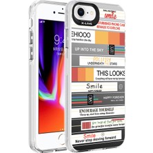 Cepte Aksesuar Apple iPhone 8 - Uyumlu Desenli Silver Sert Kapak-Mottolar