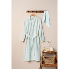 Unisex Kimono Müslin Bornoz + Havlu Seti Mint