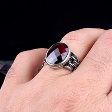 Takı925 Zirkon Taşlı Oval Model 925 Ayar Gümüş Erkek Yüzük