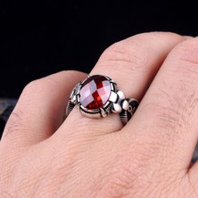 Takı925 Zirkon Taşlı Çapa Model 925 Ayar Gümüş Erkek Yüzük