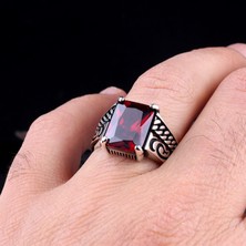 Takı925 Zirkon Taşlı Örgü Model 925 Ayar Gümüş Erkek Yüzük