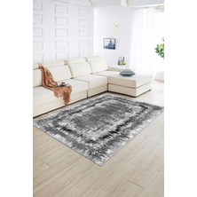 Napoli Home Dijital Baskılı Kaymaz Yıkanabilir Modern Desen Yolluk Mutfak Salon Halısı, N-Modern-37-Gri,