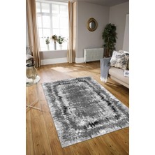 Napoli Home Dijital Baskılı Kaymaz Yıkanabilir Modern Desen Yolluk Mutfak Salon Halısı, N-Modern-37-Gri,