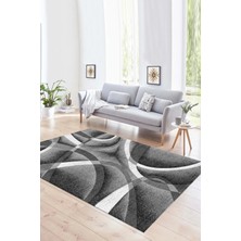 Napoli Home Dijital Baskılı Kaymaz Yıkanabilir Modern Desen Yolluk Mutfak Salon Halısı, N-Modern-97-Gri,
