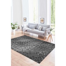 Napoli Home Dijital Baskılı Kaymaz Yıkanabilir Modern Desen Yolluk Mutfak Salon Halısı, N-Modern-27-Gri,