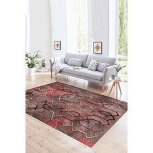 Napoli Home Dijital Baskılı Kaymaz Yıkanabilir Modern Desen Yolluk Mutfak Salon Halısı, N-Modern-90-Pembe,