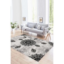 Napoli Home Dijital Baskılı Kaymaz Yıkanabilir Modern Desen Yolluk Mutfak Salon Halısı, N-Modern-45-Siyah,