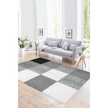 Napoli Home Dijital Baskılı Kaymaz Yıkanabilir Modern Desen Yolluk Mutfak Salon Halısı, N-Modern-53-Gri,