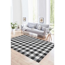 Napoli Home Dijital Baskılı Kaymaz Yıkanabilir Modern Desen Yolluk Mutfak Salon Halısı, N-Modern-55-Siyah,