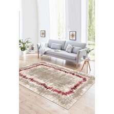 Napoli Home Dijital Baskılı Kaymaz Yıkanabilir Modern Desen Yolluk Mutfak Salon Halısı, N-Modern-37-Bordo,