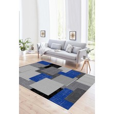 Napoli Home Dijital Baskılı Kaymaz Yıkanabilir Modern Desen Yolluk Mutfak Salon Halısı, N-Modern-47-Mavi,