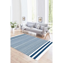 Napoli Home Dijital Baskılı Kaymaz Yıkanabilir Modern Desen Yolluk Mutfak Salon Halısı, N-Modern-63-Mavi,
