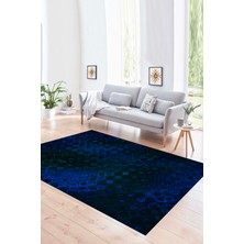 Napoli Home Dijital Baskılı Kaymaz Yıkanabilir Modern Desen Yolluk Mutfak Salon Halısı, N-Modern-27-Mavi,