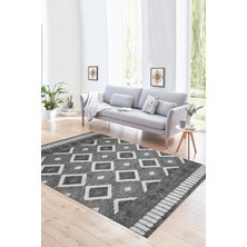 Napoli Home Dijital Baskılı Kaymaz Yıkanabilir Modern Desen Yolluk Mutfak Salon Halısı, N-Modern-69-Gri,