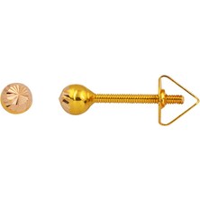 Bilezikci Vidalı 3 Mm. 14 Ayar Top Altın Küpe