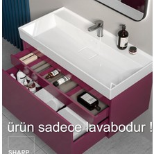 Turkuaz Seramik Cerastyle SHARP80 x 48 cm Lavabo Dolap Uyumlu Etajerli Lavabo