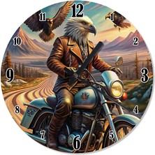 Karizma Tablo Chopper Kullanan Kartal Analog Duvar Saati