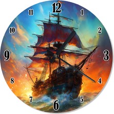 Tablomega Korsan Gemisi Kara Inci Tasarım Duvar Saati