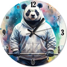 Ekart Sportif Kıyafetli Panda Analog Duvar Saati