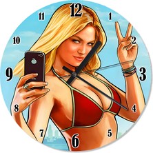 Karizma Tablo Selfie Çeken Kadın Desenli Duvar Saati