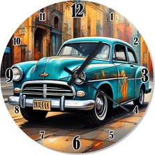 Ekart Retro Klasik Araba Desenli Duvar Saati