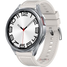 Samsung Galaxy Watch 46MM R800 Watch 3 45MM R840 22MM Uyumlu Dikiş Desenli Dokuma Silikon Kordon