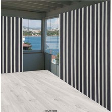 Ceylan Home Balkon Perdesi Brandası Her Ölçüde Özel Dikim Gri Beyaz