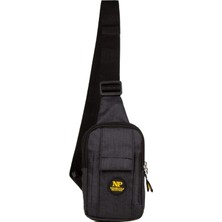 Newish Polo Erkek Keten Kumaş Belgrat Telefon Bölmeli Çapraz Göğüs ve Omuz Çantası newpolo186 - Siyah - Sarı