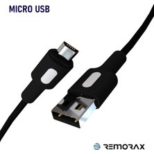 Remorax Coral Micro USB Kablo, 2.0A, 120 Cm, Beyaz/siyah