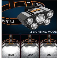 Esbu P-T21 5 LED Li USB Şarjlı Kafa Lambası