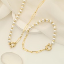 Nox Jewelry 925 Ayar Gümüş White Tatlısu Incisi Kolye-6mm