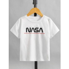 Hanclo Rahat Kalıp Pamuklu Nasa Baskılı Çocuk T-Shirt