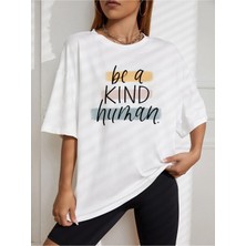 Hanclo Kınd Human Baskılı Oversize Tshırt