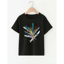 Hanclo Çocuk Oversize Tüy Pamuklu Bisiklet Yaka Tişört