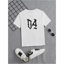 Hanclo Rahat Kalıp Pamuklu Baskılı Beyaz Çocuk T-Shirt