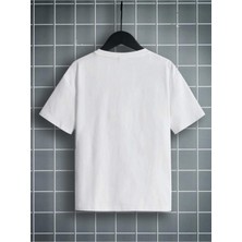Hanclo Rahat Kalıp Pamuklu Baskılı Beyaz Çocuk T-Shirt