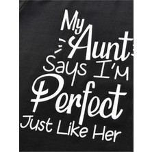 Hanclo Rahat Kalıp Pamuklu Aunt Baskılı Çocuk T-Shirt