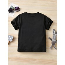 Hanclo Rahat Kalıp Pamuklu Aunt Baskılı Çocuk T-Shirt