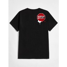 Hanclo Stop Baskılı Oversize Tshırt
