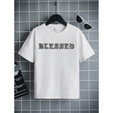 Hanclo Rahat Kalıp Pamuklu Baskılı Beyaz Çocuk T-Shirt