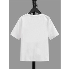 Hanclo Rahat Kalıp Pamuklu Düz Beyaz Çocuk T-Shirt