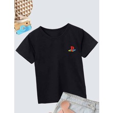 Hanclo Rahat Kalıp Pamuklu Baskılı Siyah Çocuk T-Shirt