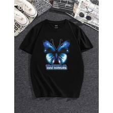 Hanclo Mavi Kelebek Oversize Tshirt