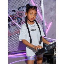 Hanclo Çocuk Oversize Hope Pamuklu Bisiklet Yaka Tişört