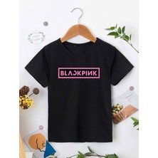 Hanclo Rahat Kalıp Pamuklu Baskılı Siyah Çocuk T-Shirt